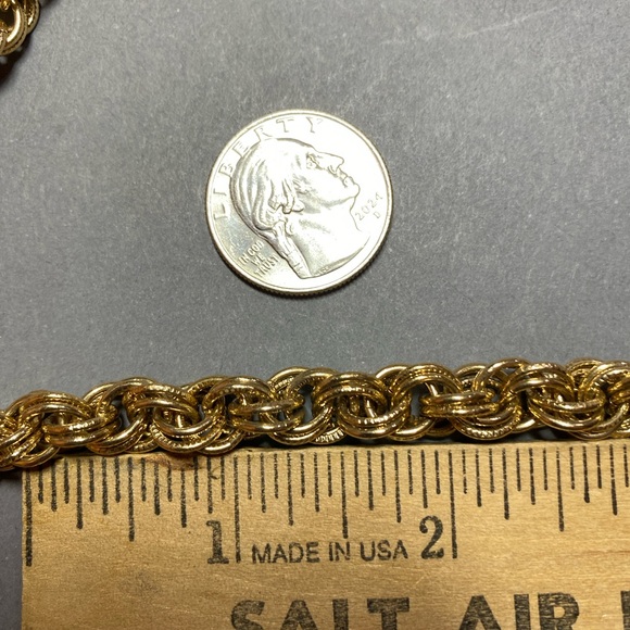 Vintage givenchy double gold link chain necklace - Picture 2 of 4